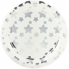 Тарелки 7'' (18 см) Звезды Микс, Белый/Серебро, Металлик, 6 шт.