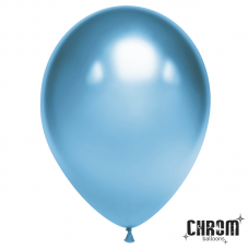 Шар (12''/30 см) Хром голубой, 1 шт. Chrom (Китай)