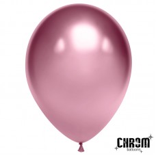 Шар (12''/30 см) Хром розовый, 1 шт. Chrom (Китай)