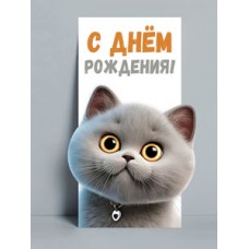 Конверты для денег, С Днем Рождения! (котик), 8,4*17,2 см, 10 шт.