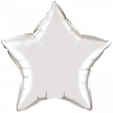 Шар И (18''/46 см) Звезда Серебро, 1 шт. Flexmetal (Испания)