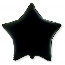Шар И (18''/46 см) Звезда Черный, 1 шт. Flexmetal (Испания)