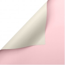 Упаковочная пленка 65мкр (0,57*10 м) Двухцветная, Кремовый/Светло-розовый, Матовый, 1 шт.
