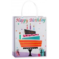 Пакет подарочный, Крафт, Happy Birthday, Дизайн №4, 25,5*18,5*9,5 см, 1 шт.